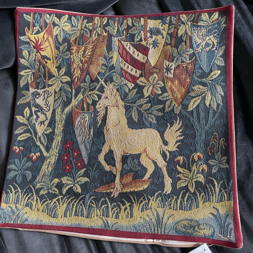 Jules Pansu France heraldic Unicorn pillow cover